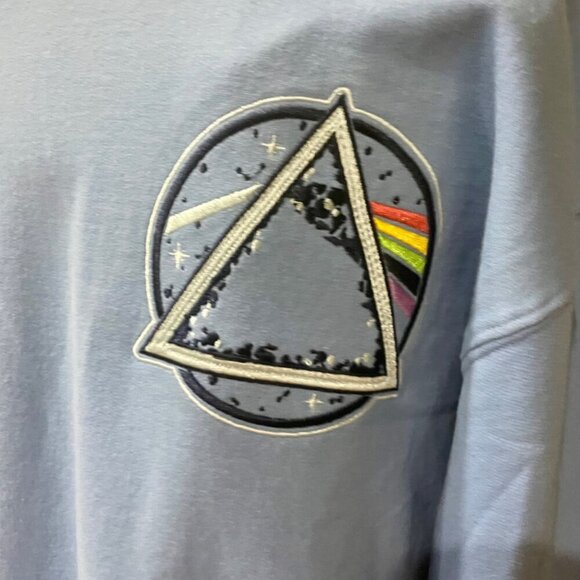 PINK FLOYD EMBROIDERED SWEATSHIRT ROCK PSYCHEDELIA 60’ PRISM RAINBOW BEAM Sz M - Picture 5 of 14